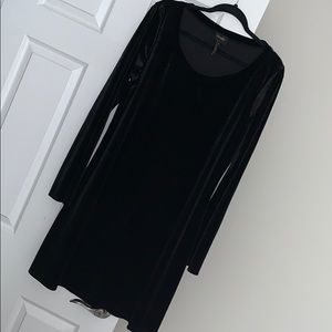 Black Velvet Long Sleeve Dress